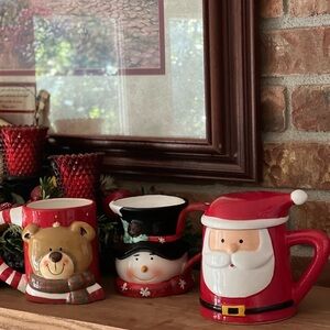 Holiday Mugs Santa Frosty the
Snowman Teddy Bear Bundle